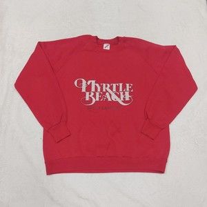 Vintage Jerzees Red Myrtle Beach South Carolina Crewneck Sweatshirt Size XL USA